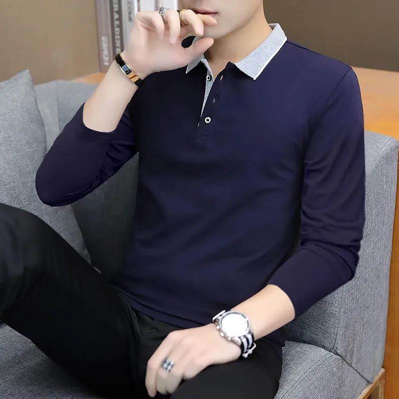 Áo Sơ Mi Nam Tay Dài Có Cổ Polo Phong Cách Doanh Nhân Thời Trang Thu Đông Mới 4 Kiểu