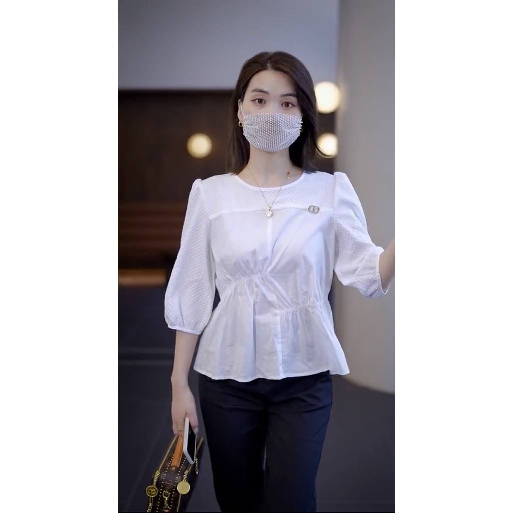 Mập Fashion ( 50 - 90 KG) ÁO TRẮNG PHỐI TAY LỠ