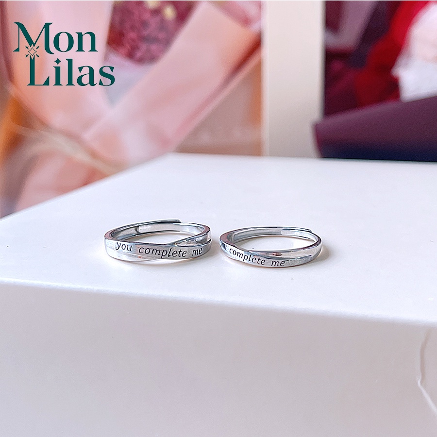 Nhẫn Đôi Bạc Mon Lilas You Comphete Me N102201