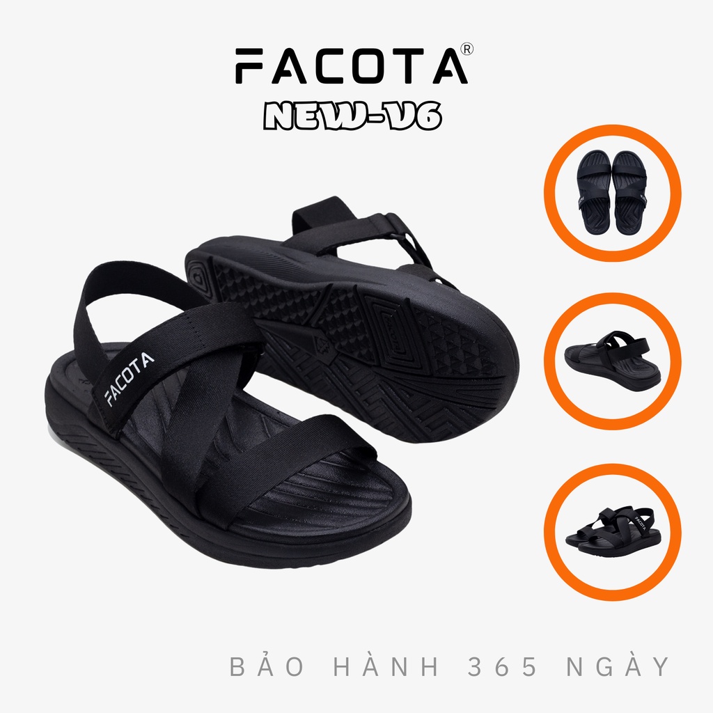 FACOTA │Giày Sandal Unisex thể thao Facota V6 R01 - ĐEN FULL