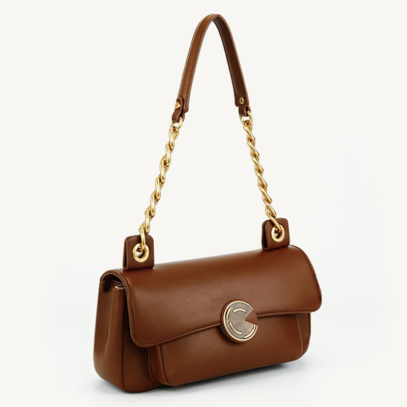 IELGY Túi Đeo Vai Da pu Phối Dây Xích Phong Cách Cổ Điển Thời Trang Cho Nữ