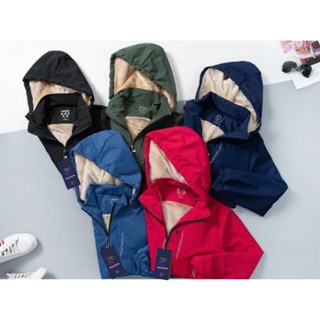 Áo khoác gió nam nữ tráng bạc, lót lông cừu dày dặn, che khóa ngực phản quang Bản 2022