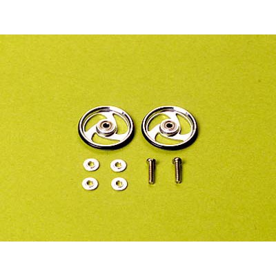 15160 Phụ kiện mô hình xe đua Mini 4WD 19㎜ ALUMINUM BALL-RACE ROLLERS (AERO-SPOKE TYPE)