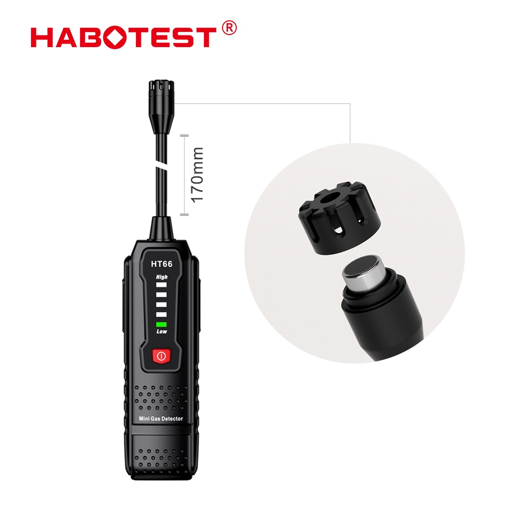 HABOTEST HT66 Máy phân tích rò rỉ khí tự nhiên cầm tay 50-1000PPM Máy kiểm tra rò rỉ khí tự nhiên dễ cháy cho gia đình Máy đo PPM