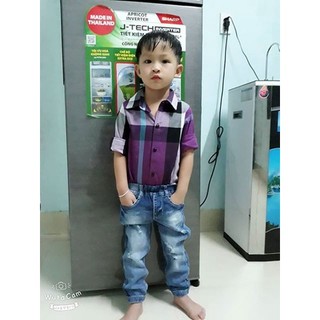 Áo sơ mi bé trai bbr tím siêu cool!