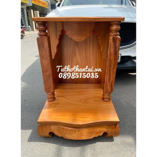 Bàn thờ thần tài cột vuông trơn 60 x 60 x 88 - gỗ gõ đỏ