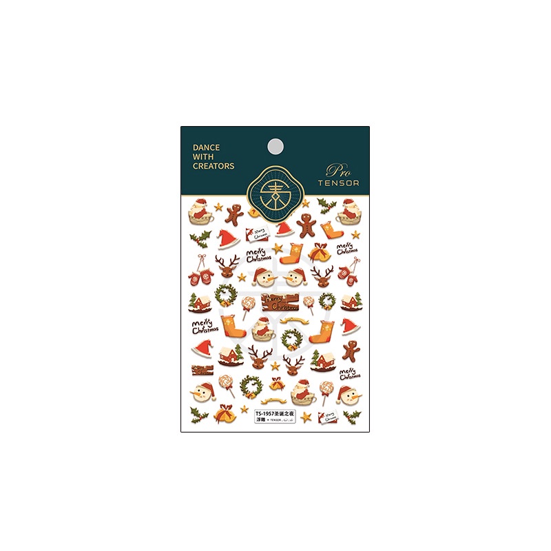 Miếng Dán Trang Trí Móng Tay Họa Tiết Giáng Sinh 5D TS-1956