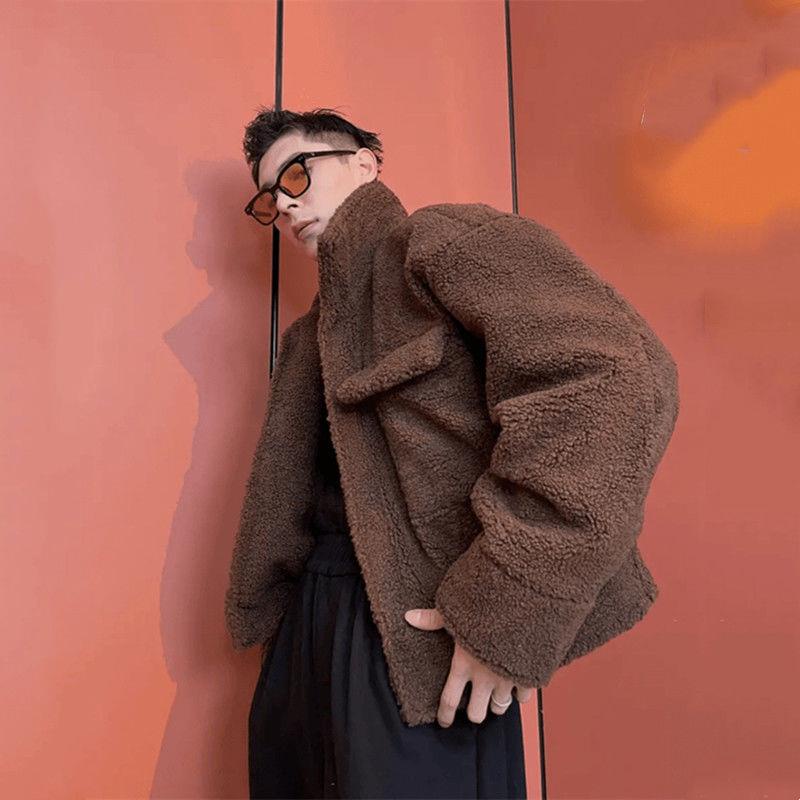 Áo Khoác Bóng Chày Cotton Lông Cừu Dày Dặn Phong Cách Ruffian Thời Trang Mùa Đông Cho Cặp Đôi