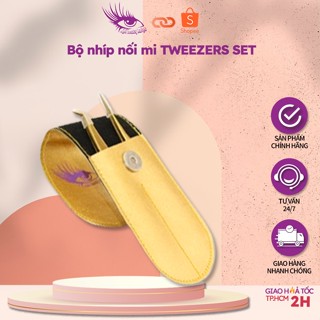 Bộ nhíp nối mi TWEEZERS SET - Nhíp nối mi Volume chất lượng cao Hoa Beauty Lashes