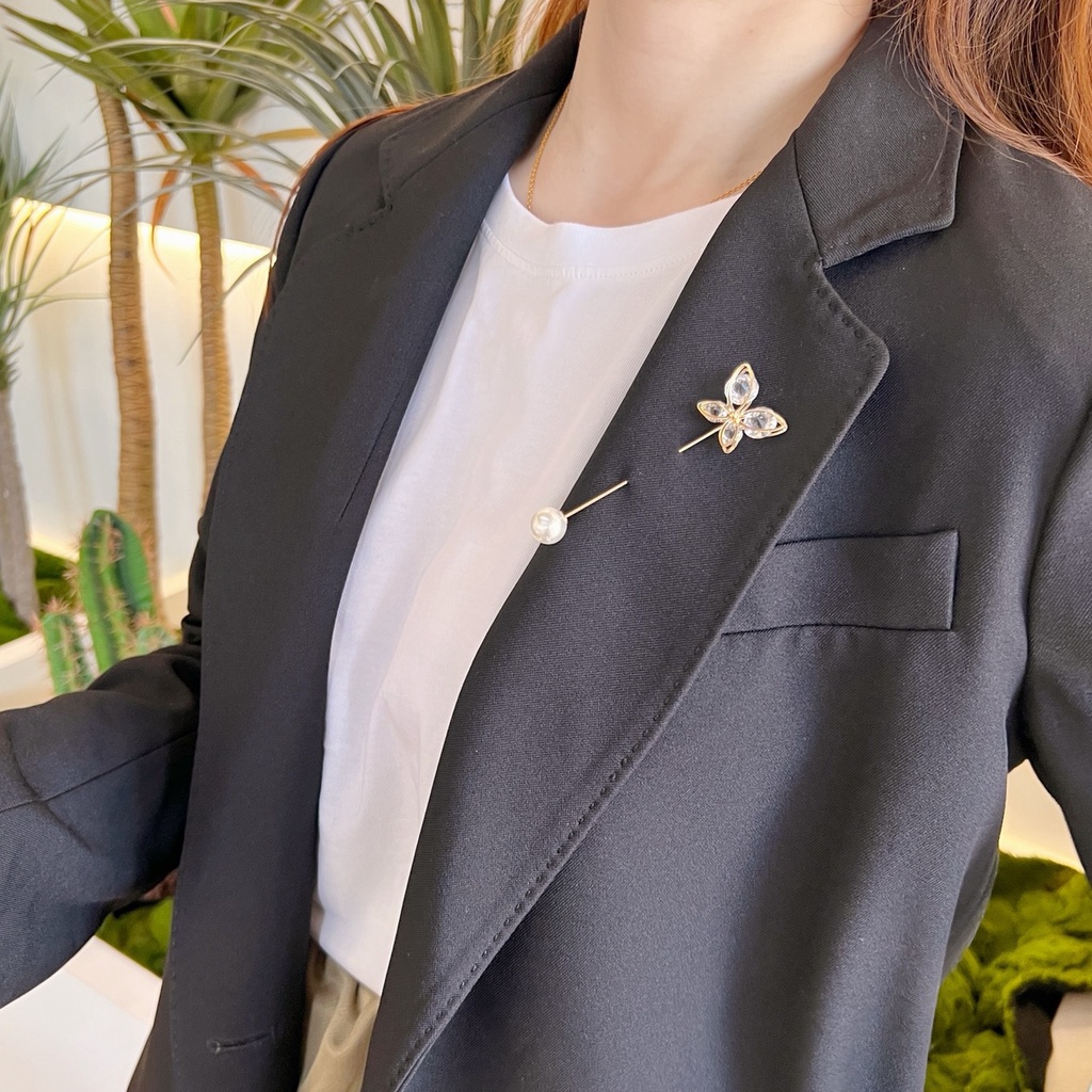 Set 4 / 6 Ghim Cài Áo Hình Hoa Đính Ngọc Trai Nhân Tạo Thời Trang