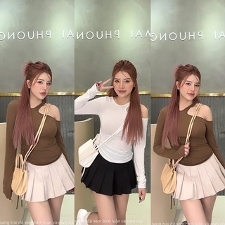 Set áo hở vai mix chân váy mpb