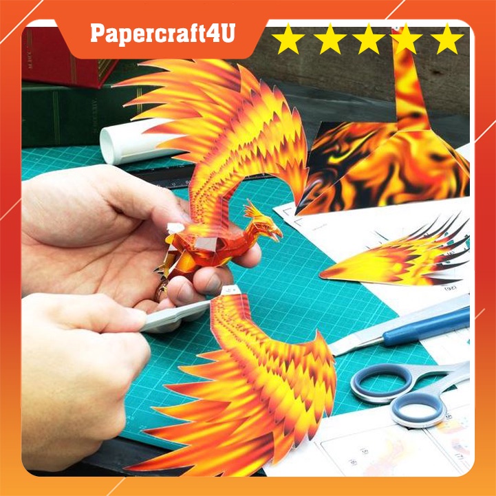 Mô hình giấy 3D Động vật Rồng Phượng Dragon Phoenix