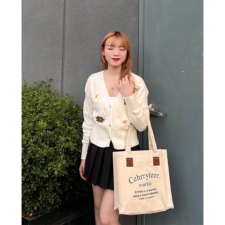 Áo khoác len nữ dáng ngắn Ngói clothing áo cardigan len đẹp, trẻ trung ,tiểu thư , 2 màu trắng xanh freesize