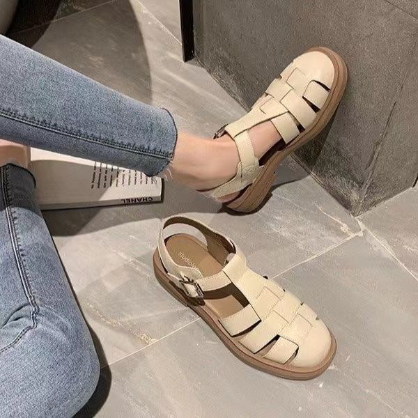 Dép Xỏ Ngón Đế Dày Mềm Mại Phong Cách Retro Thời Trang Mùa Hè Mới