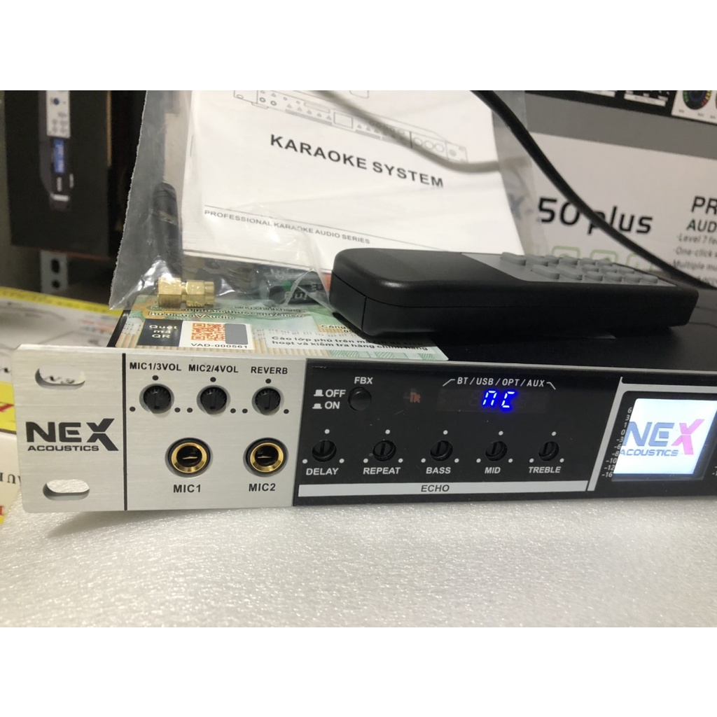 Vang FX50 Plus 2022 Có Reverb Kèm Dây Canon Có Chống Hú,Vang Nhại Mượt Mà.Có BLUETOOTH,Quang + tặng 2 dây