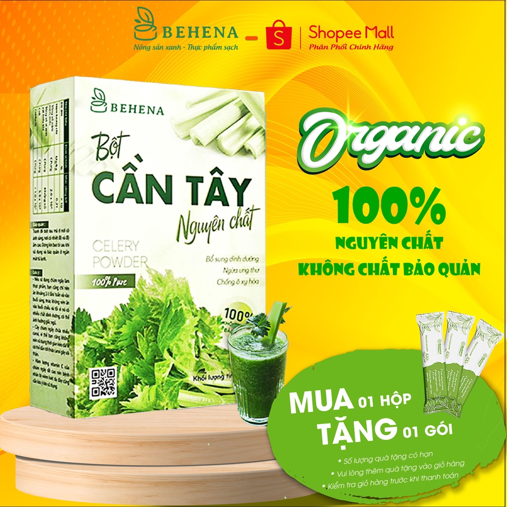 Bột Cần Tây Behena 50g Giảm Cân, Đẹp Da, Tốt Cho Tim Mạch, Detox Cơ Thể