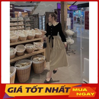 Đầm Nữ Xinh Cổ Bèo Dáng Dài Hàng Quảng Châu V3022 - Yamy888