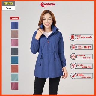 Áo khoác nữ CARDINA chất gió xước 2 lớp cao cấp mỏng nhẹ dáng dài ngăn bụi cản gió chống nước nhẹ GFV