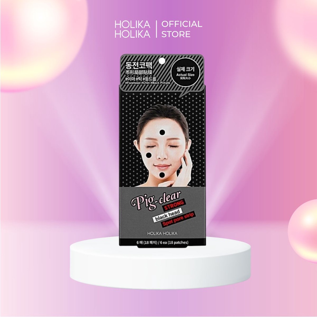 Miếng lột mụn Holika Holika Pig-nose Clear Strong Black Head Spot Pore Strip 6 tờ x 3 miếng