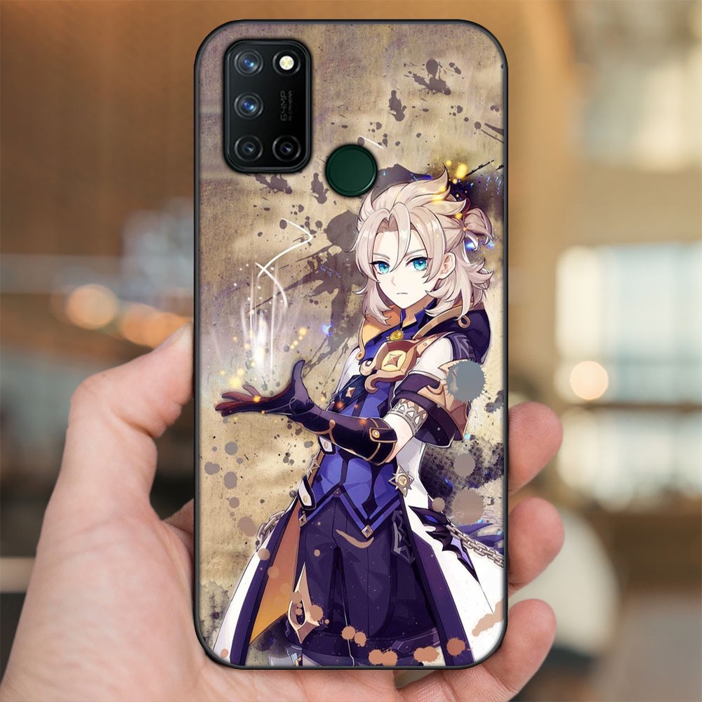 Ốp lưng Realme C17, 7i viền đen in hình Albedo Genshin Impact