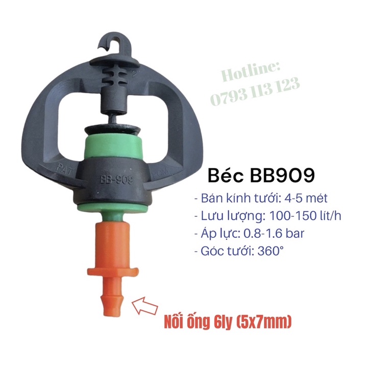 BÉC TƯỚI PHUN MƯA BB-909 XOAY 360 Độ