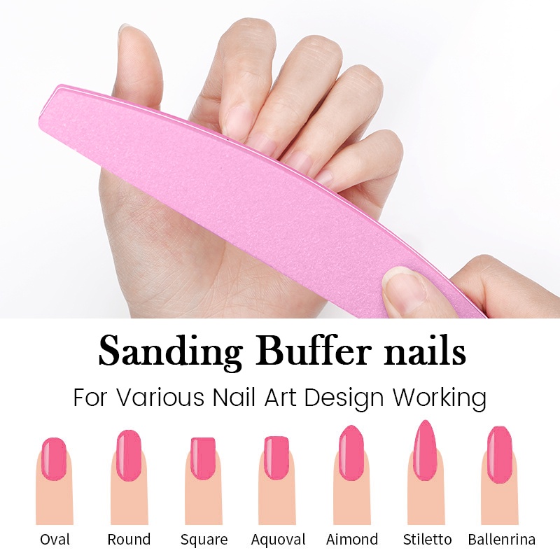 Set 10 dũa móng tay UR SUGAR hai mặt 100/ 180 grit chất lượng cao chuyên nghiệp