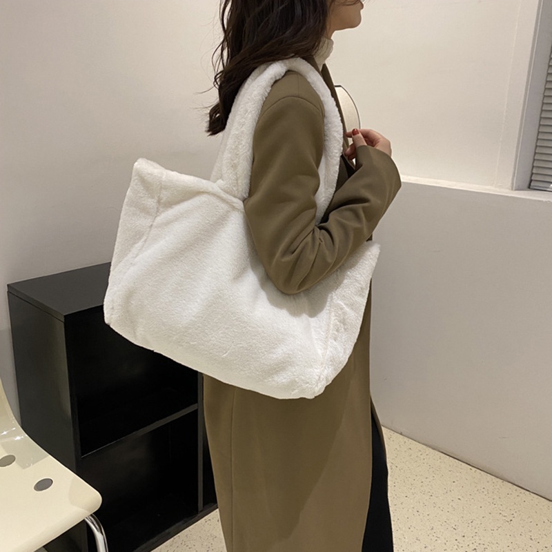 Túi Xách Đeo Vai Phủ Bông Cỡ Lớn Thời Trang Nữ Đơn Giản