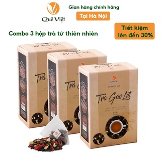 Combo 3 hộp trà Quê Việt có 3 loại tùy chọn combo, trà thảo mộc thiên nhiên
