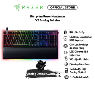 Bàn phím game cơ học có dây Razer Huntsman V2 Analog Full size kèm kê tay - Keycap PBT doubleshot Led RGB