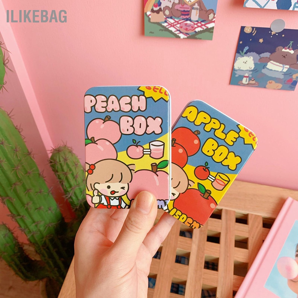 Ilikebag Hộp thiếc kim loại đựng đồ nhỏ hình chữ nhật cho Kẹp tóc trang sức Hoa tai kẹo Phụ kiện