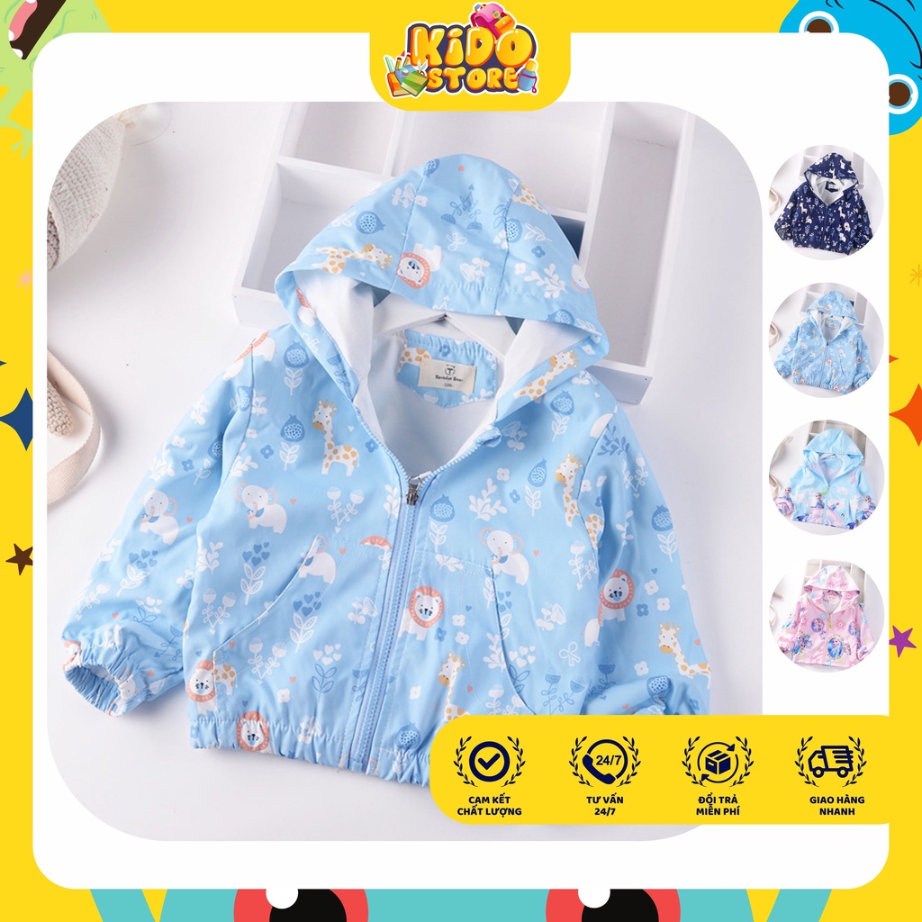 Áo khoác gió cho bé gái từ 3 đến 9 tuổi mặc ấm mùa thu đông 2 lớp công chúa elsa pony chống nước KDT11