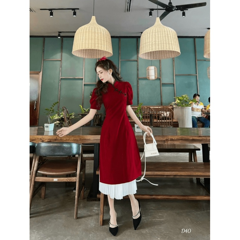 SALE KHỦNG CUỐI NĂM | SET NHUNG CỨNG VÁY LỤA DẬP ĐỈNH CỦA CHỚP UP SHOP HHP