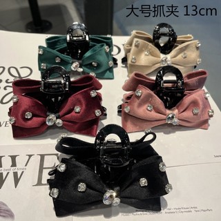 Kẹp tóc nơ satin cỡ lớn 13cm thời trang cao cấp