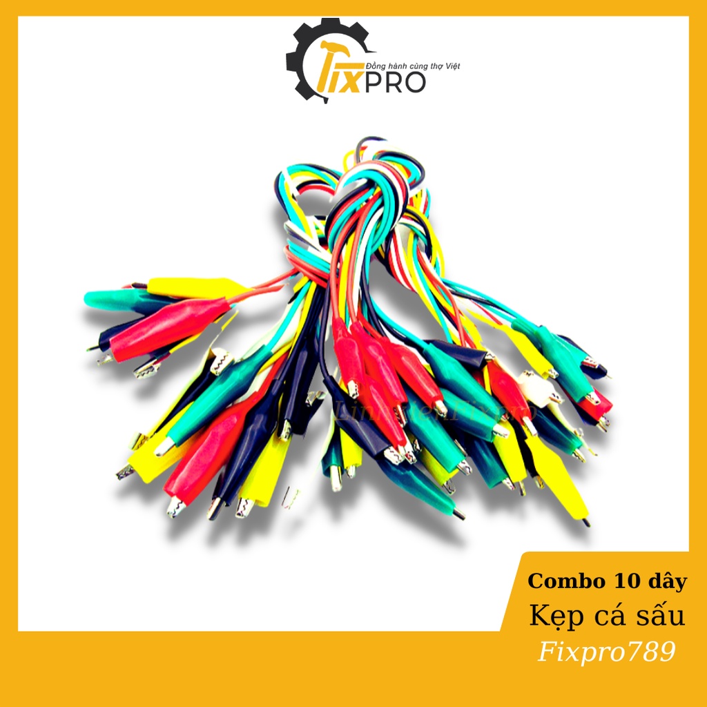 Combo bó 10 dây kẹp cá sấu nhỏ 26mm loại tốt dài 50cm