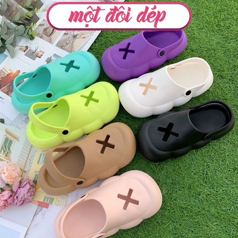 Dép Crocs Đế Bánh Mì Đi Trong Nhà Năng động Cá tính Phong cách ulzzang Hàn Quốc