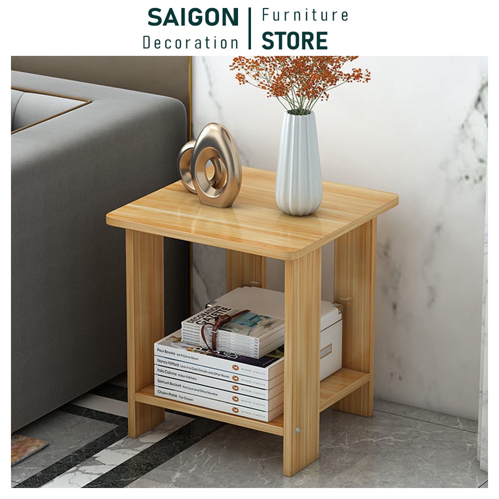 Bàn đầu giường mini có kệ đa năng decor phòng ngủ hiện đại – SGP23