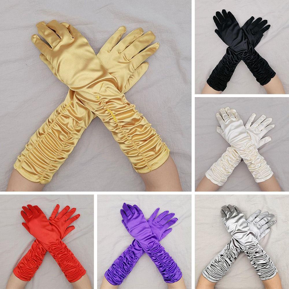 Găng Tay Satin Dùng Để Buổi Tiệc Hóa Trang