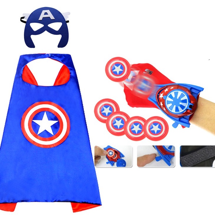 Kiếm ánh sáng và mặt nạ phát sáng của đội trưởng mỹ Marvel Siêu anh hùng Người nhện người sắt