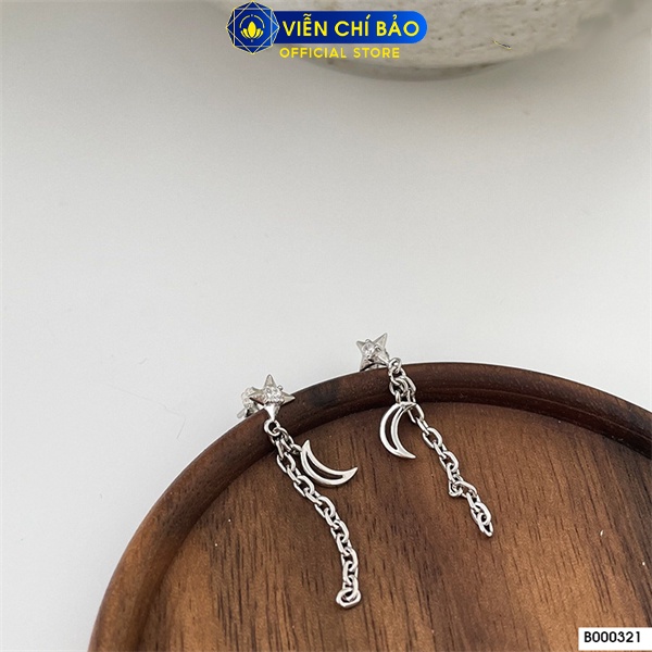 Bông tai xích sao chất liệu bạc Thái 925 thời trang phụ kiện trang sức nữ Viễn Chí Bảo B000321