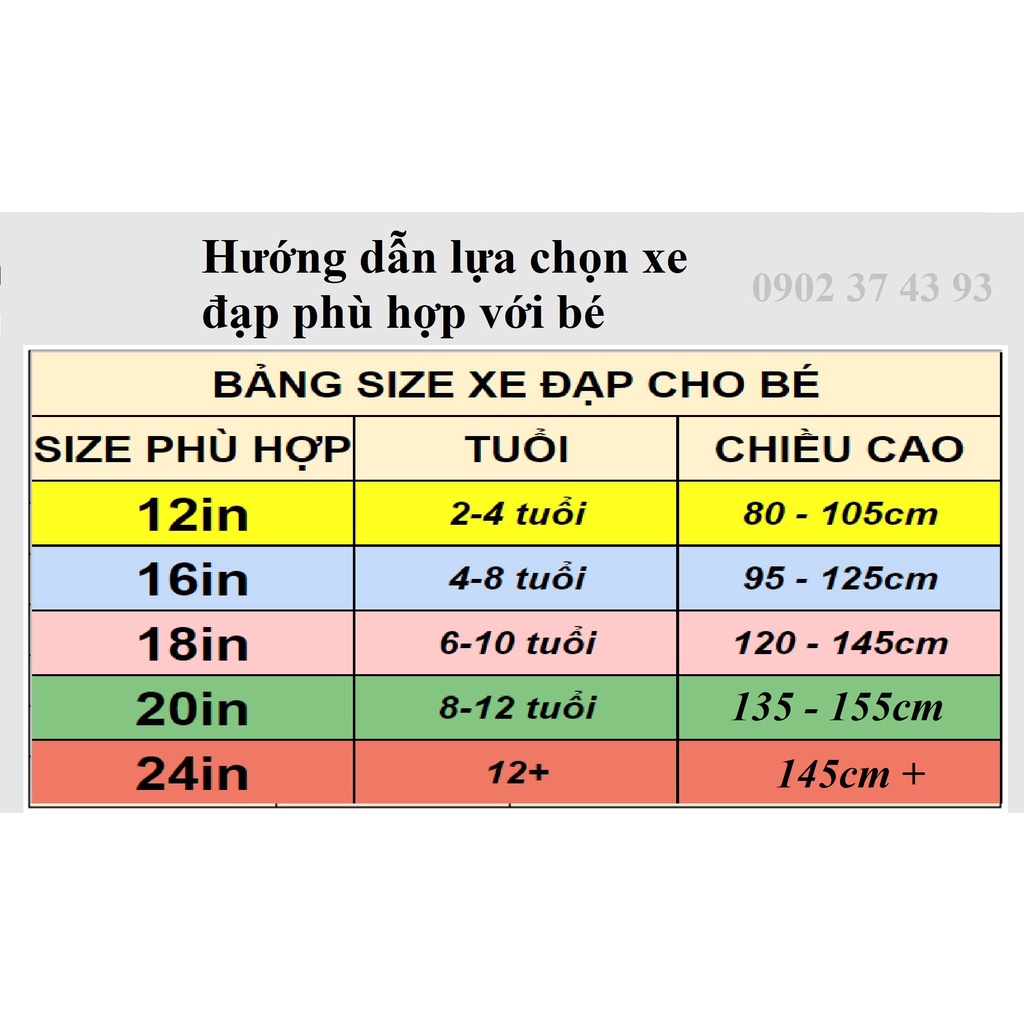 Xe đạp Xaming 2 khung nữ hồng dễ thương size 12-16-18-20in cho bé từ 2 - 10 tuổi