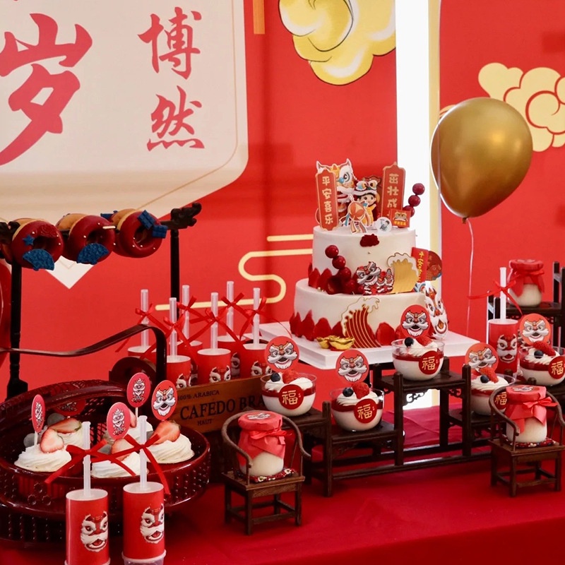 Set 12 Miếng Dán Trang Trí Bao Thư Màu Đỏ Phong Cách Trung Hoa Mừng Năm Mới