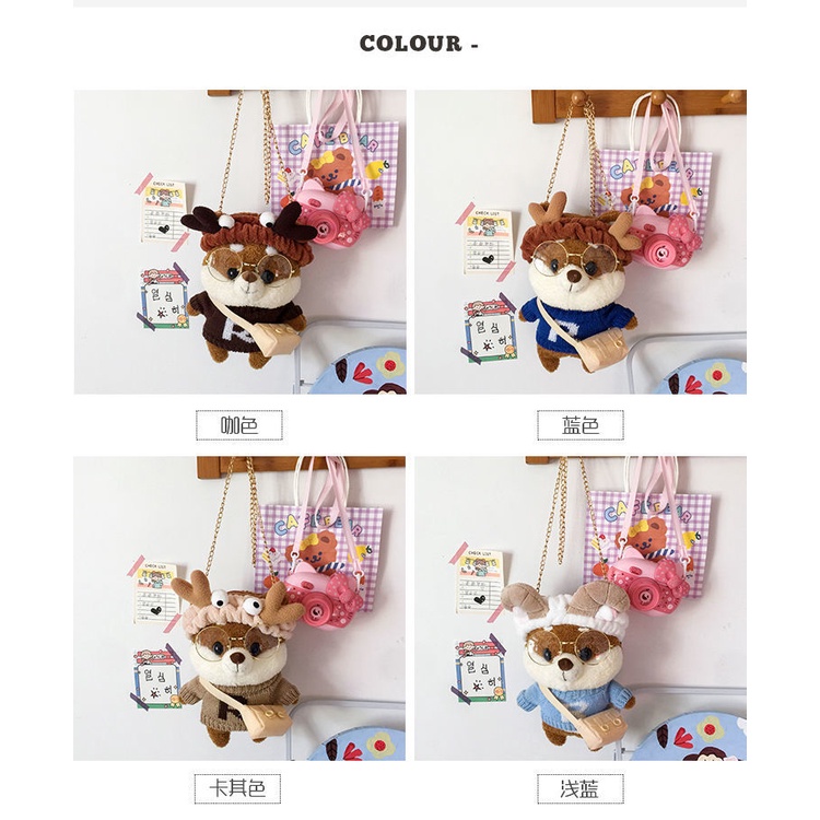 Túi Đeo Chéo Hình Thú Nhồi Bông Dễ Thương Cho Nữ