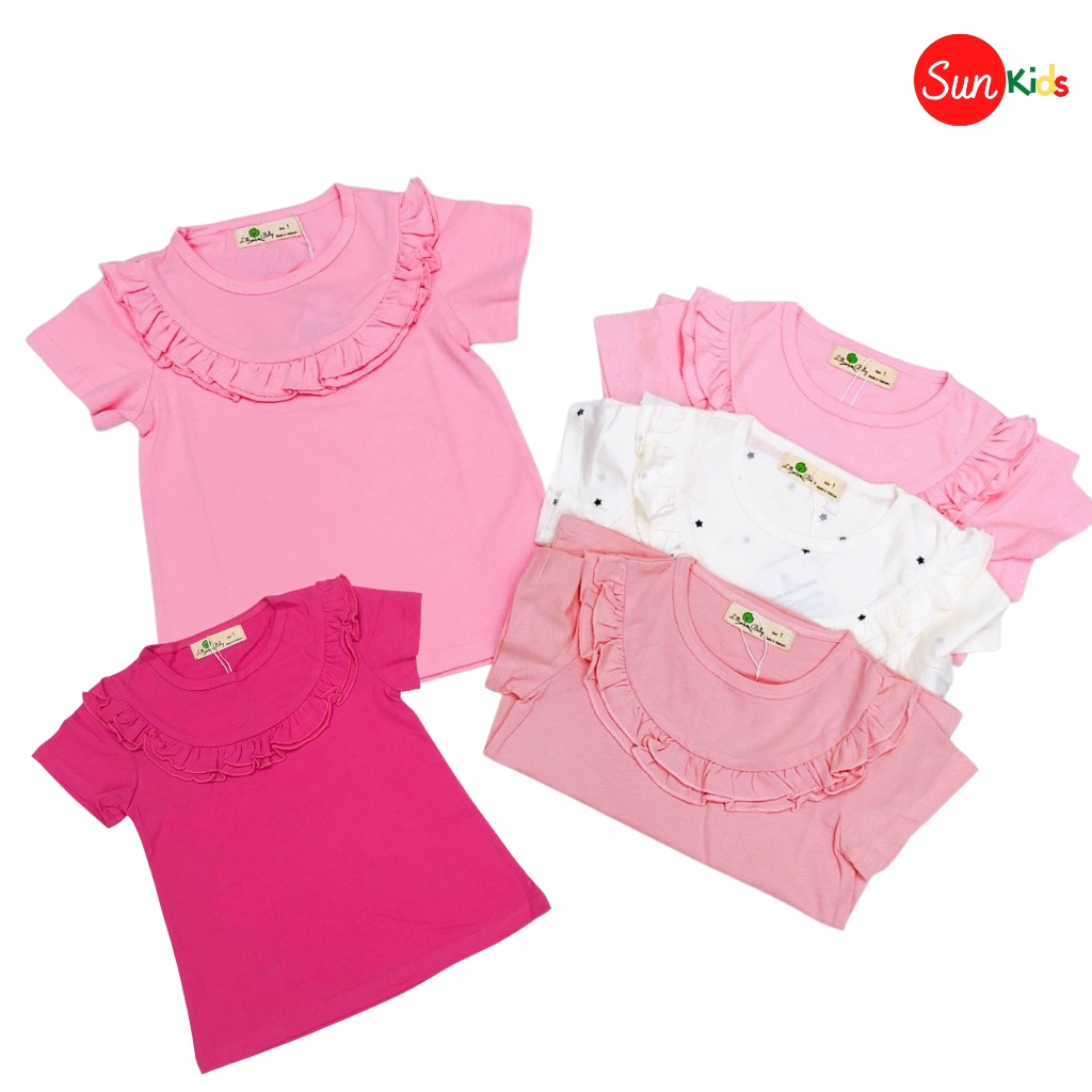 Áo thun cho bé gái, áo phông bé gái chất cotton mềm mát, size 1 - 10 tuổi - SUNKIDS