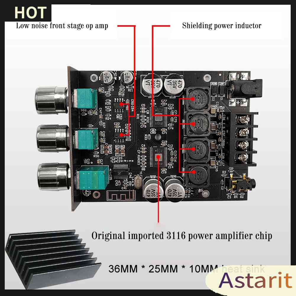 Bảng Mạch Khuếch Đại Âm Thanh ZK-1002T HIFI 2.0 Kênh 100Wx2 Chuyên Dụng