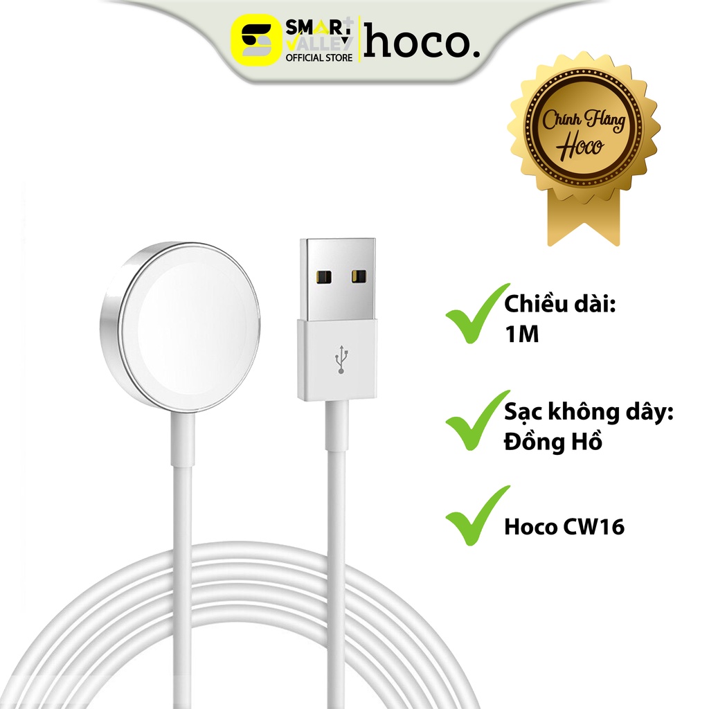 Đế Sạc Không Dây Hoco CW16 Chất Liệu Nhựa PC Và Thép Không Rỉ Tự Động Kết Nối Và Sạc Thiết Bị Cho Táo Watch