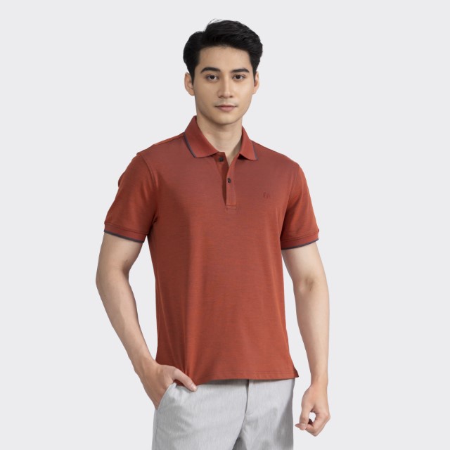 Áo polo nam INSIDEMEN chất thoáng khí thoải mái vải cotton trơn basic phối bo có viền tay kiểu dáng công sở IPS005S2