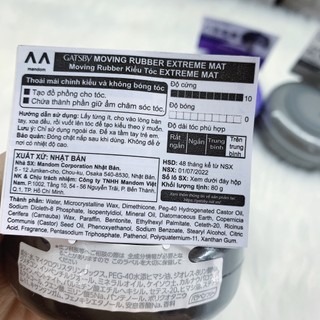 ( Sáp) Wax Vuốt Tóc Nam Gatsby Nhật 80g (chính hãng)