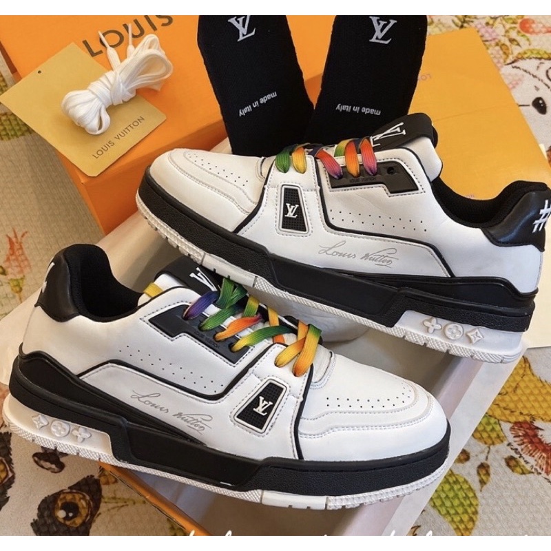 GIÀY LV TRAINER54 BLACK WHITE DA THẬT LAI AU SC