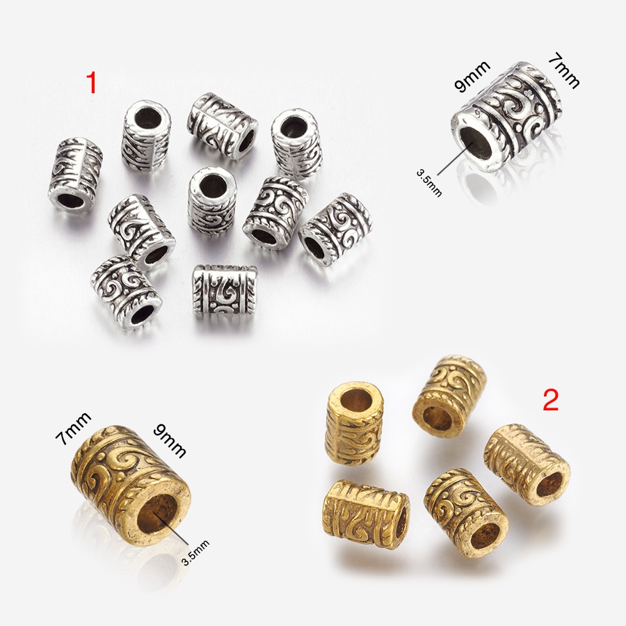 Chuỗi Hạt Hợp Kim Cổ Điển ~7x9mm, Mix Làm Vòng Tay Dây Đeo Móc Khóa Trang Sức, Thời Trang Nam Nữ