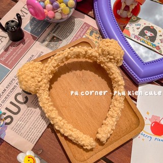 Cài tóc tai gấu xù cute